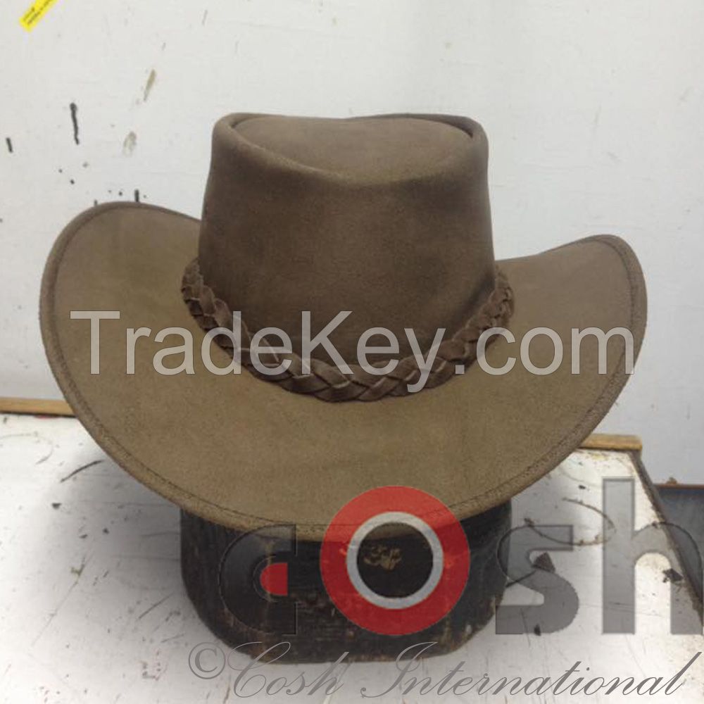 Brown Leather Cowboy Hats