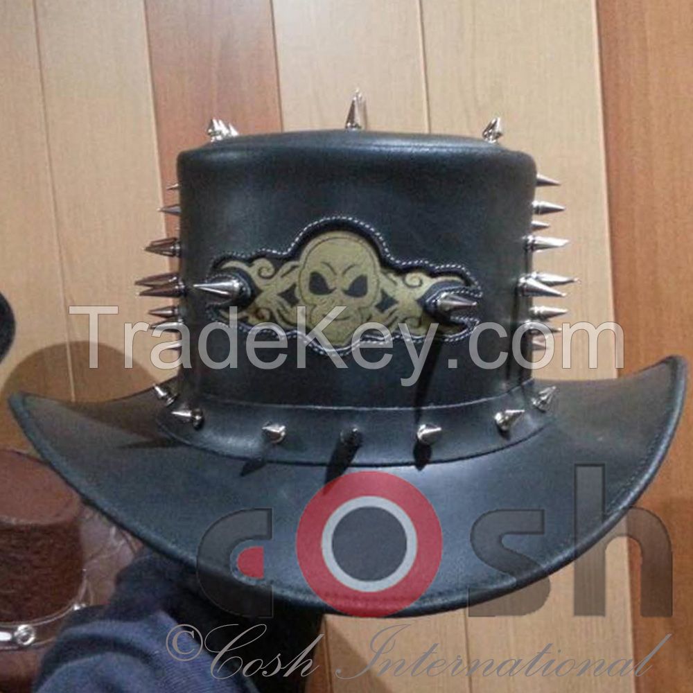 Steel Spikes Leather Hats