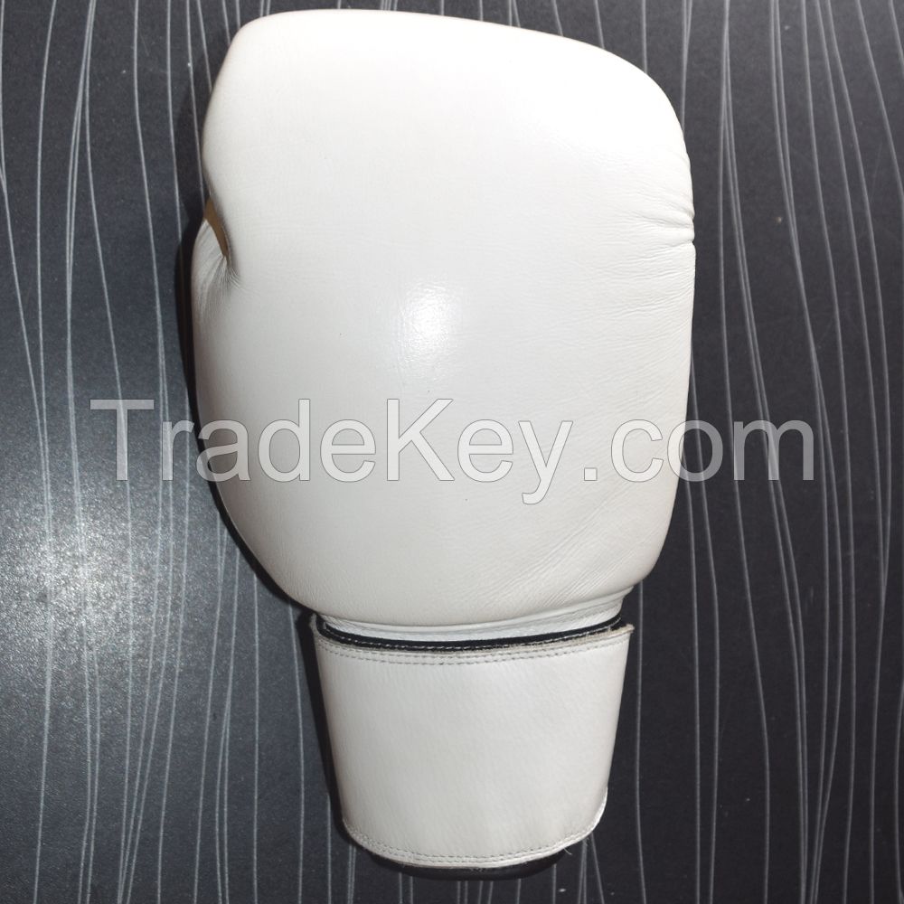 Real White Leather Boxing Gloves Supplier