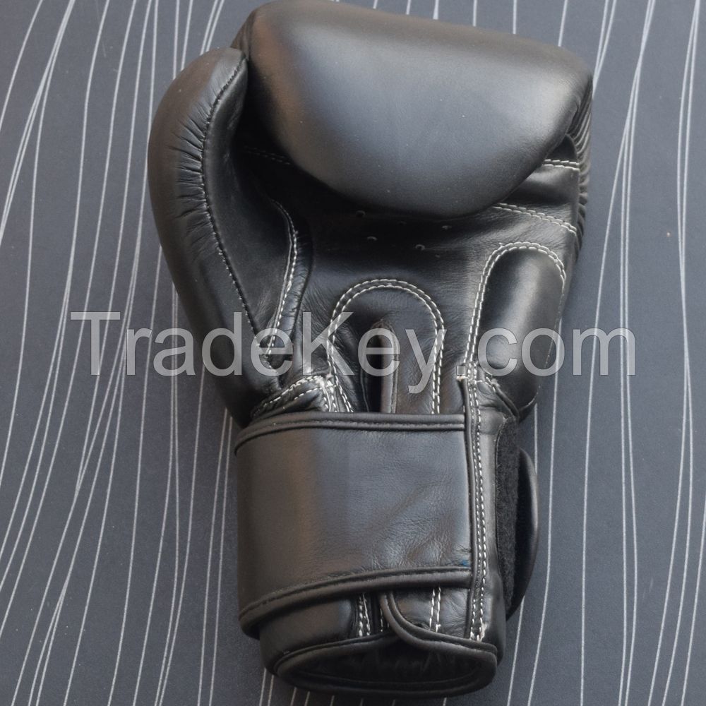 Real Black Leather Boxing Gloves Supplier