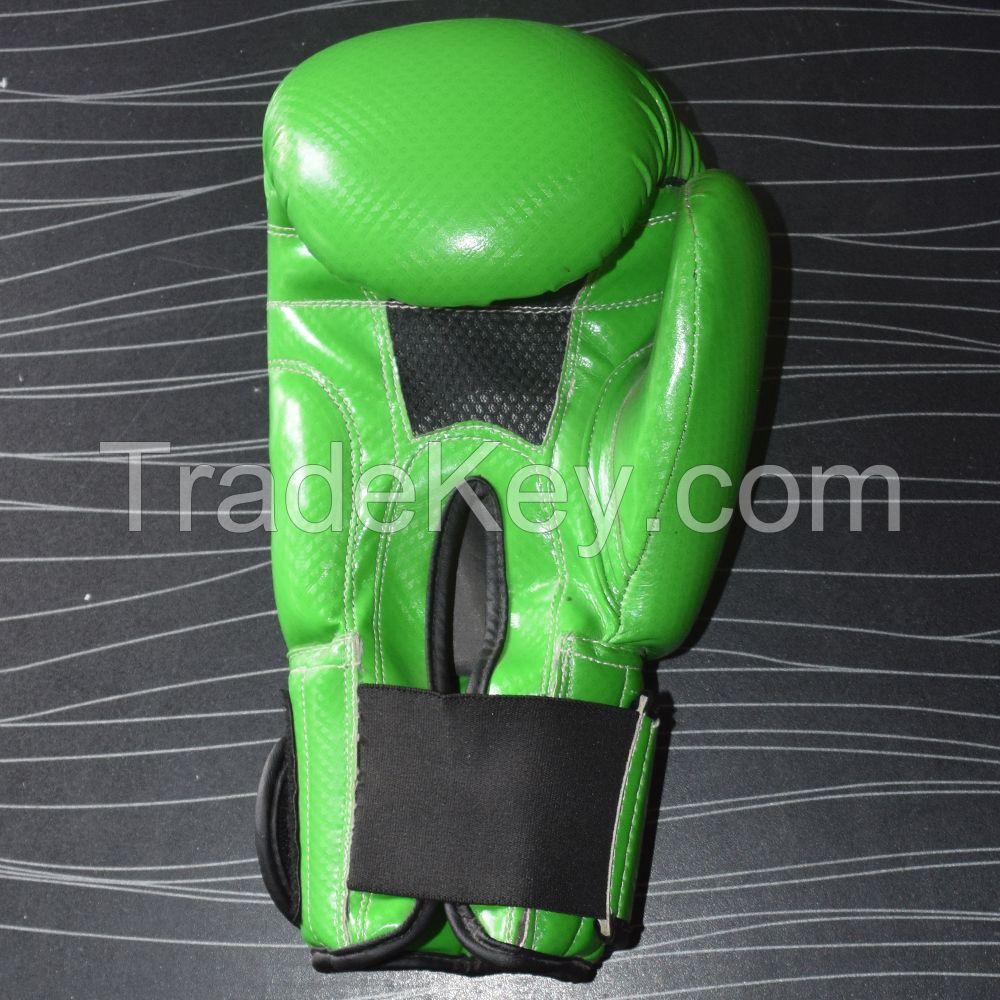 Real Green Leather Boxing Gloves Supplier