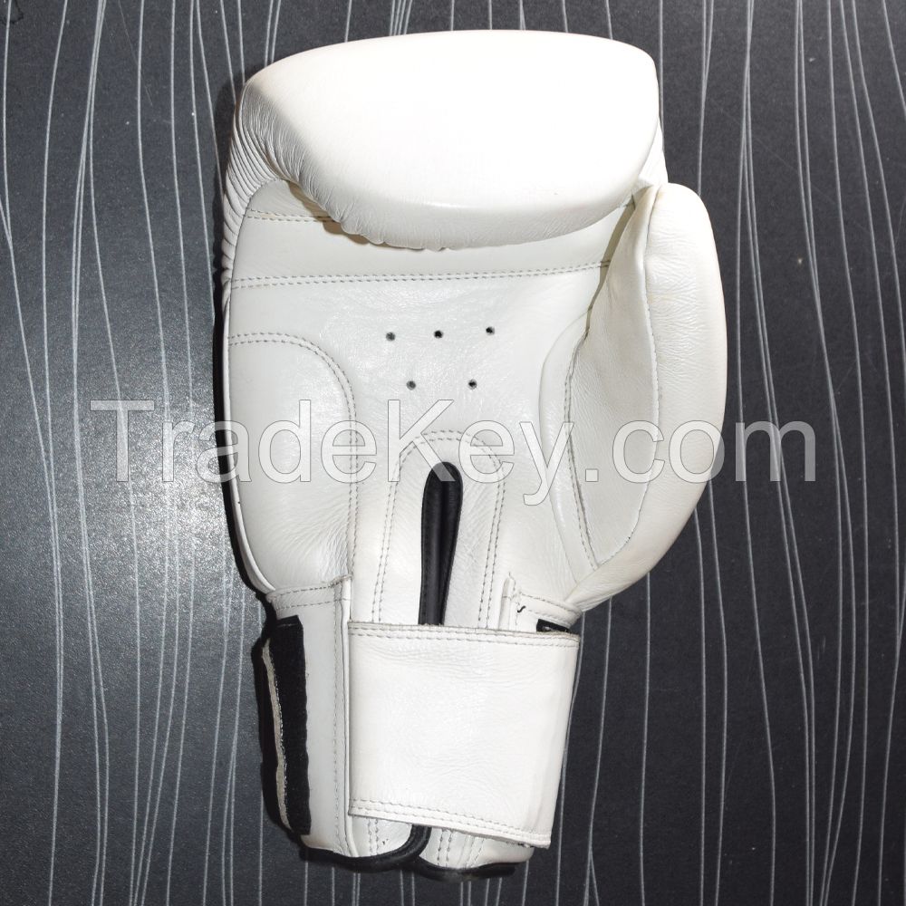 Real White Leather Boxing Gloves Supplier