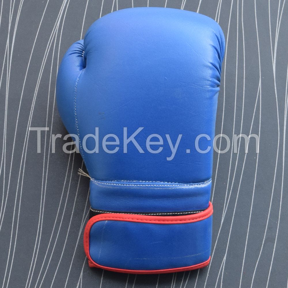 Real Blue Leather Boxing Gloves Supplier