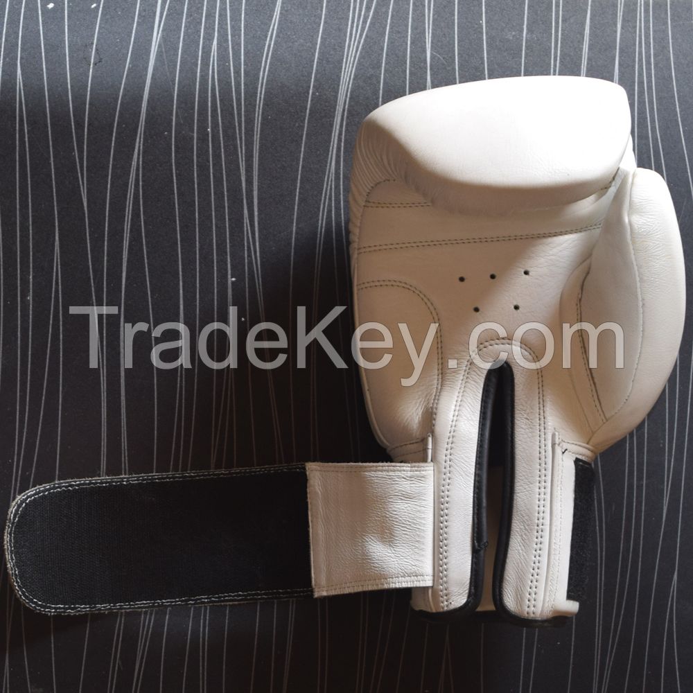 Real White Leather Boxing Gloves Supplier