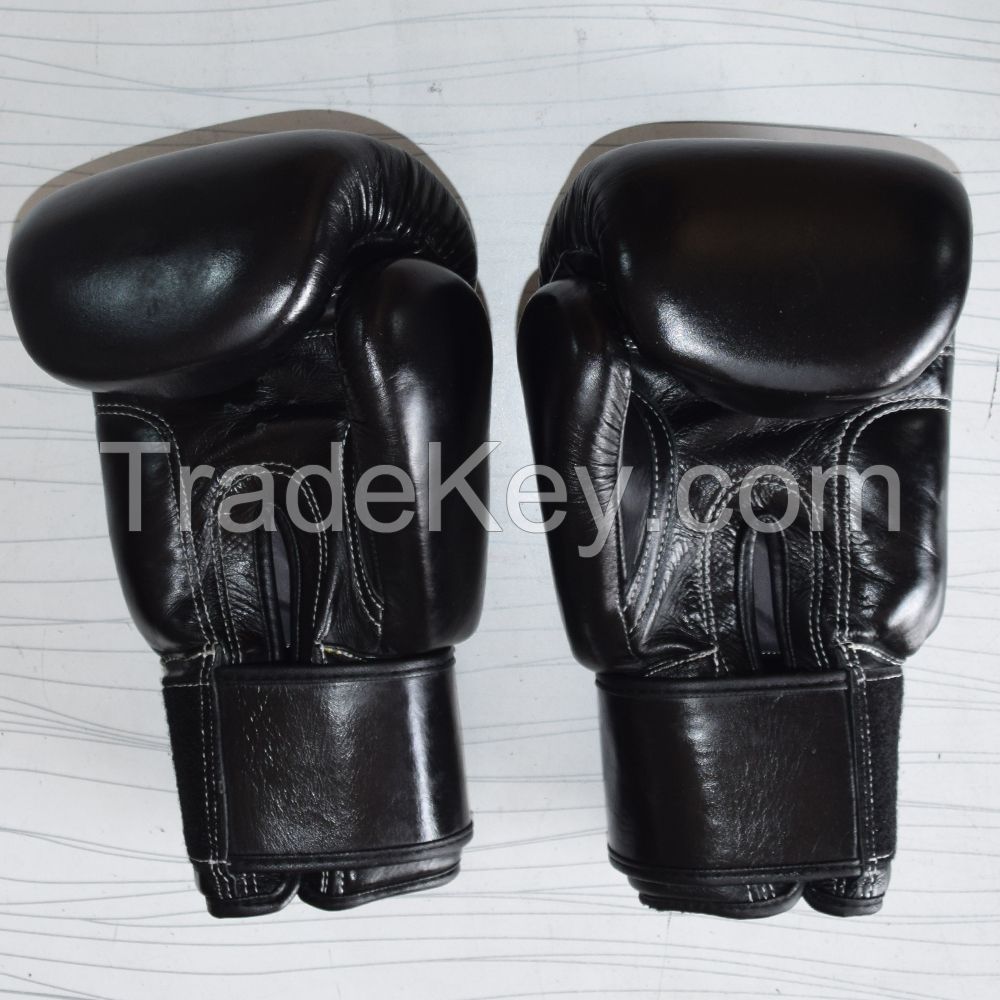 Real Black Leather Boxing Gloves Supplier
