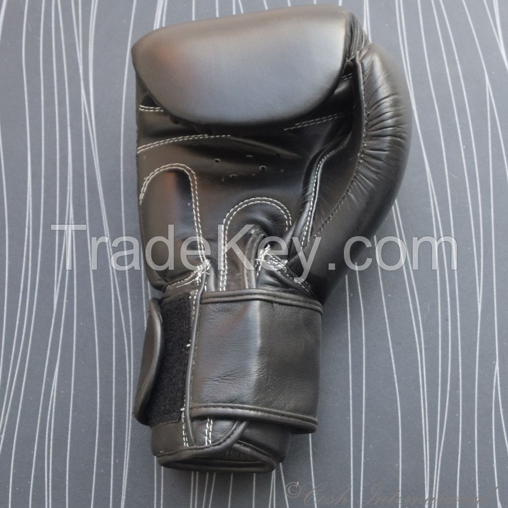 Real Leather Black Boxing Gloves Supplier