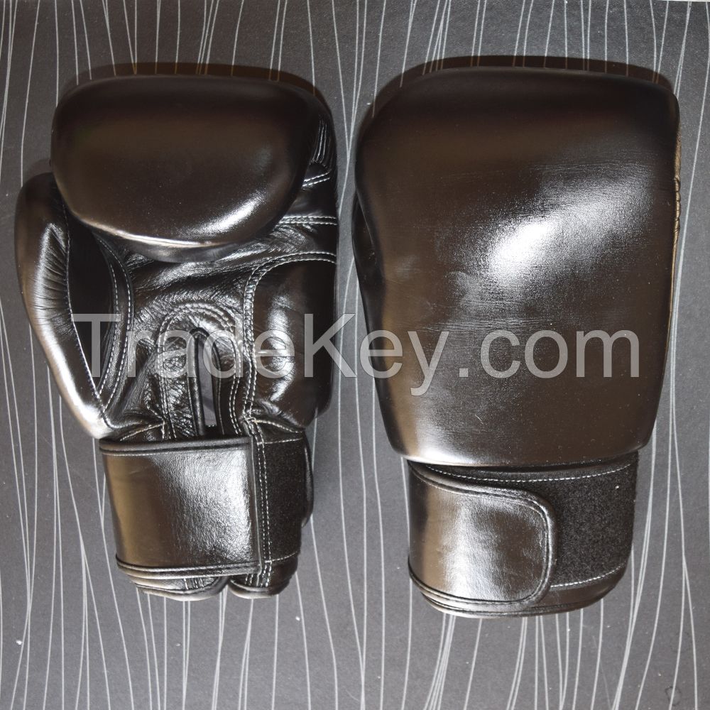 Real Black Leather Boxing Gloves Supplier