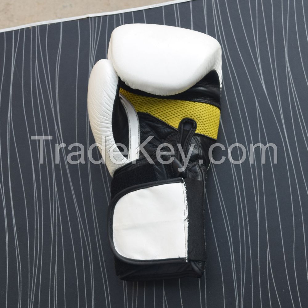 Real Leather White Boxing Gloves Supplier