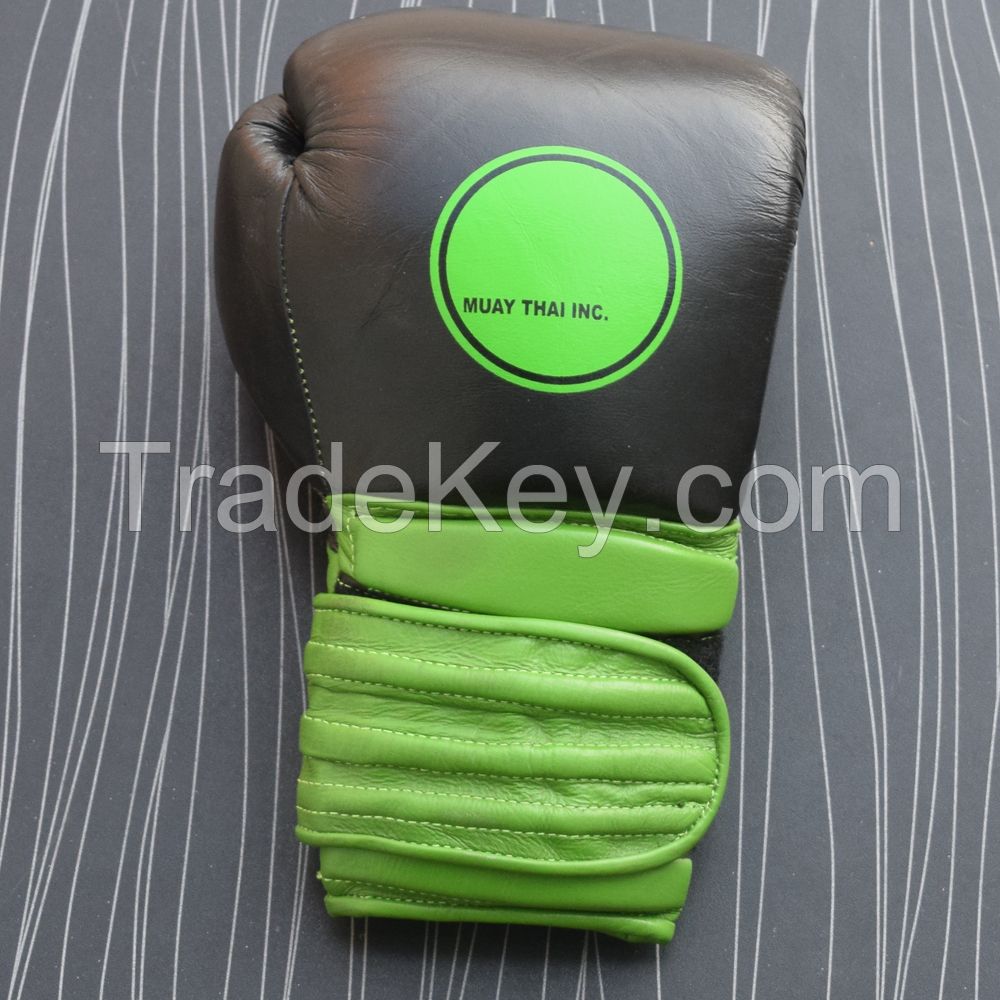 Real Leather Green Boxing Gloves Supplier