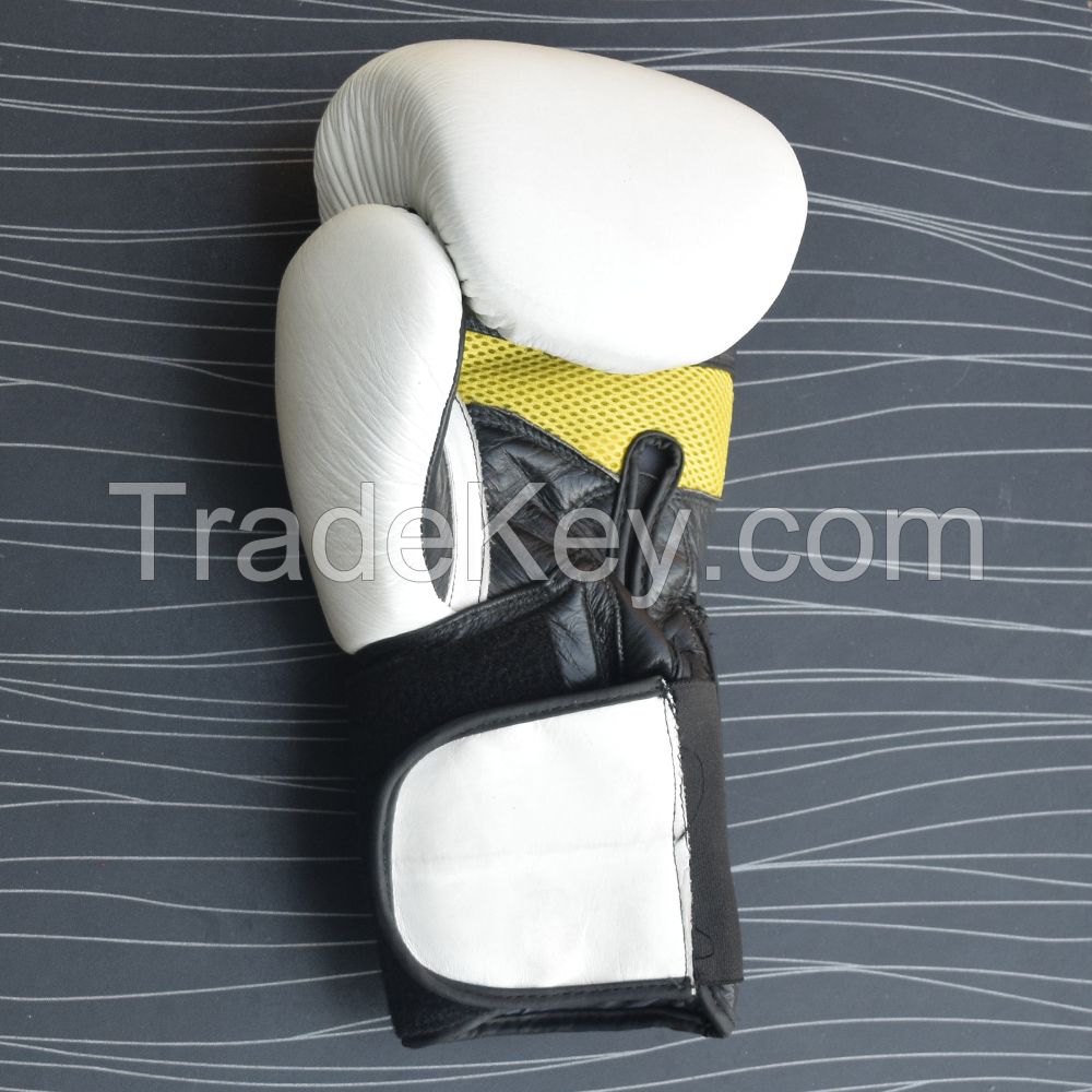 Real Leather White Boxing Gloves Supplier