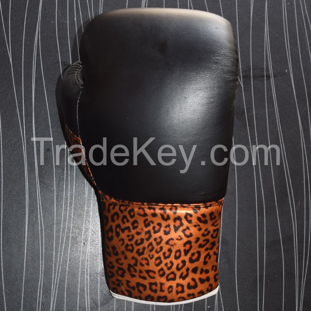 Real Leather Leopard Boxing Gloves Supplier