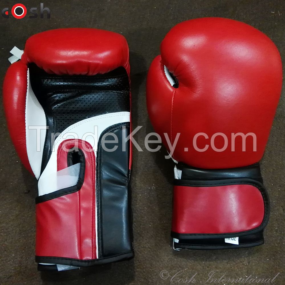 Real Leather Dark Red Boxing Gloves Supplier