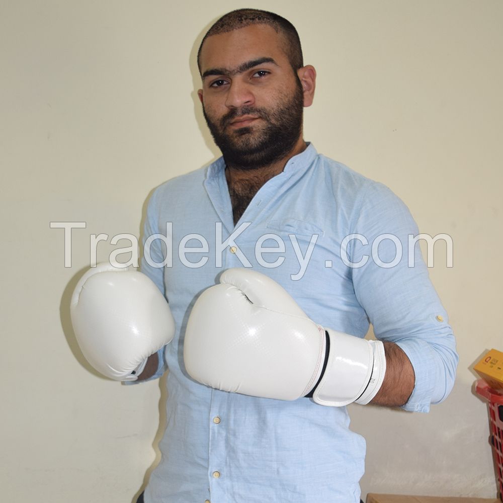 Real White Leather Boxing Gloves Supplier