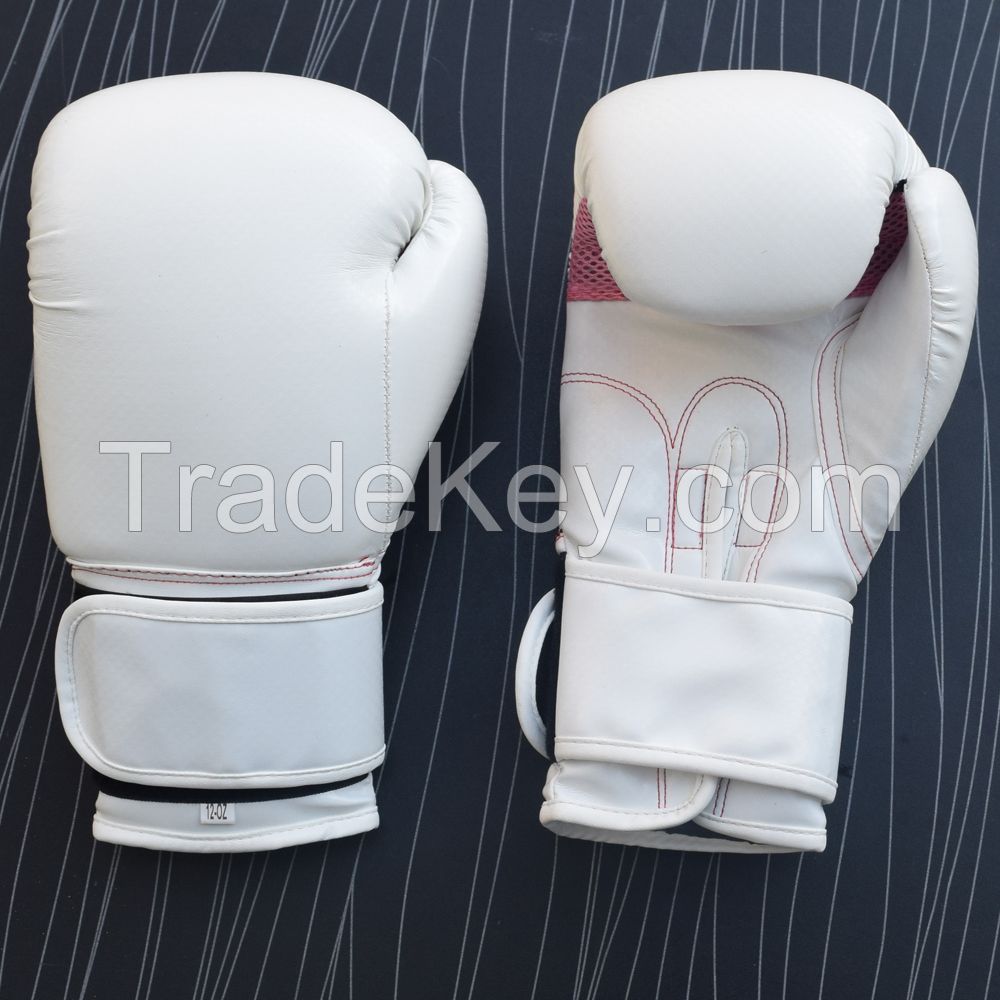 Real White Leather Boxing Gloves Supplier