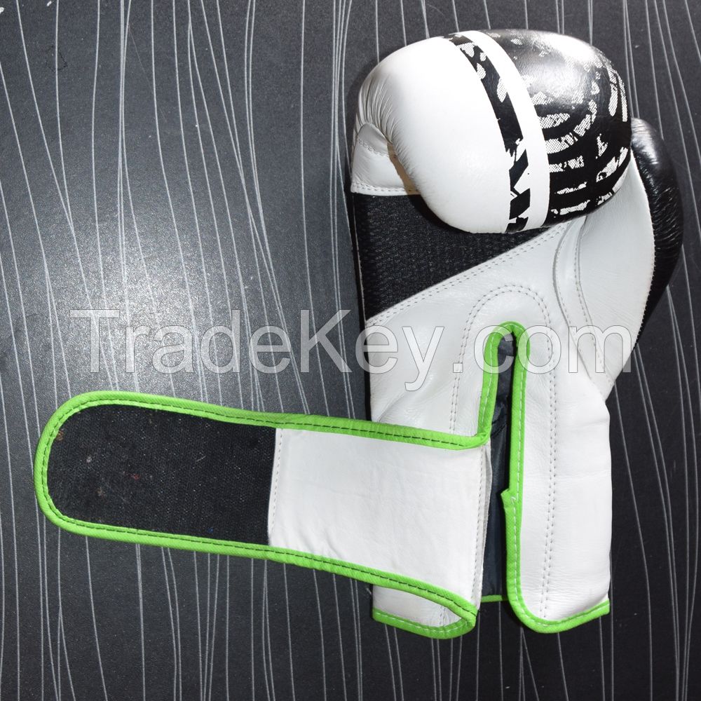 Real Printed Leather Boxing Gloves Supplier