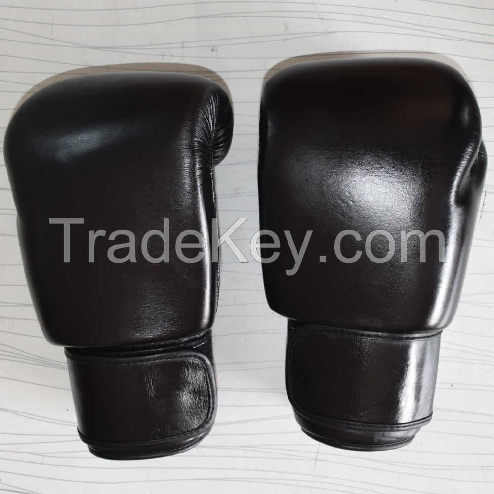 Real Black Leather Boxing Gloves Supplier