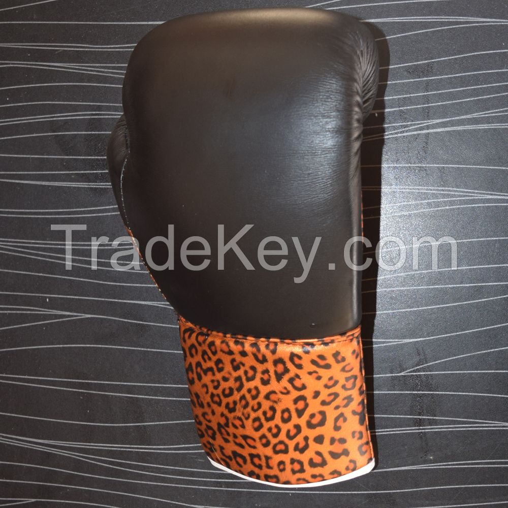 Real Leather Leopard Boxing Gloves Supplier