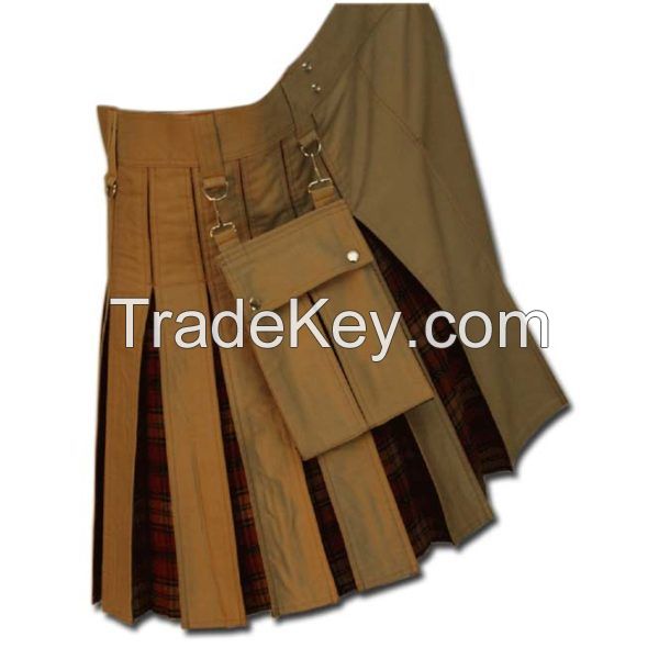 Beige Cotton And Tartan Kilts Supplier