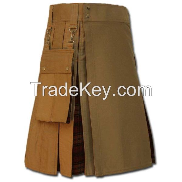 Beige Cotton And Tartan Kilts Supplier