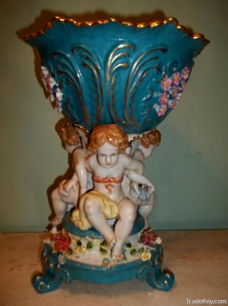 PORCELAIN GROUP CHERUBS WINNING AMAZING