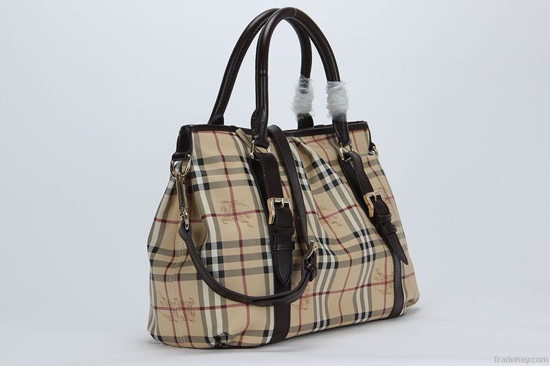 Wholesale Hotest Classic grid  lady's real leahter fashion handbags