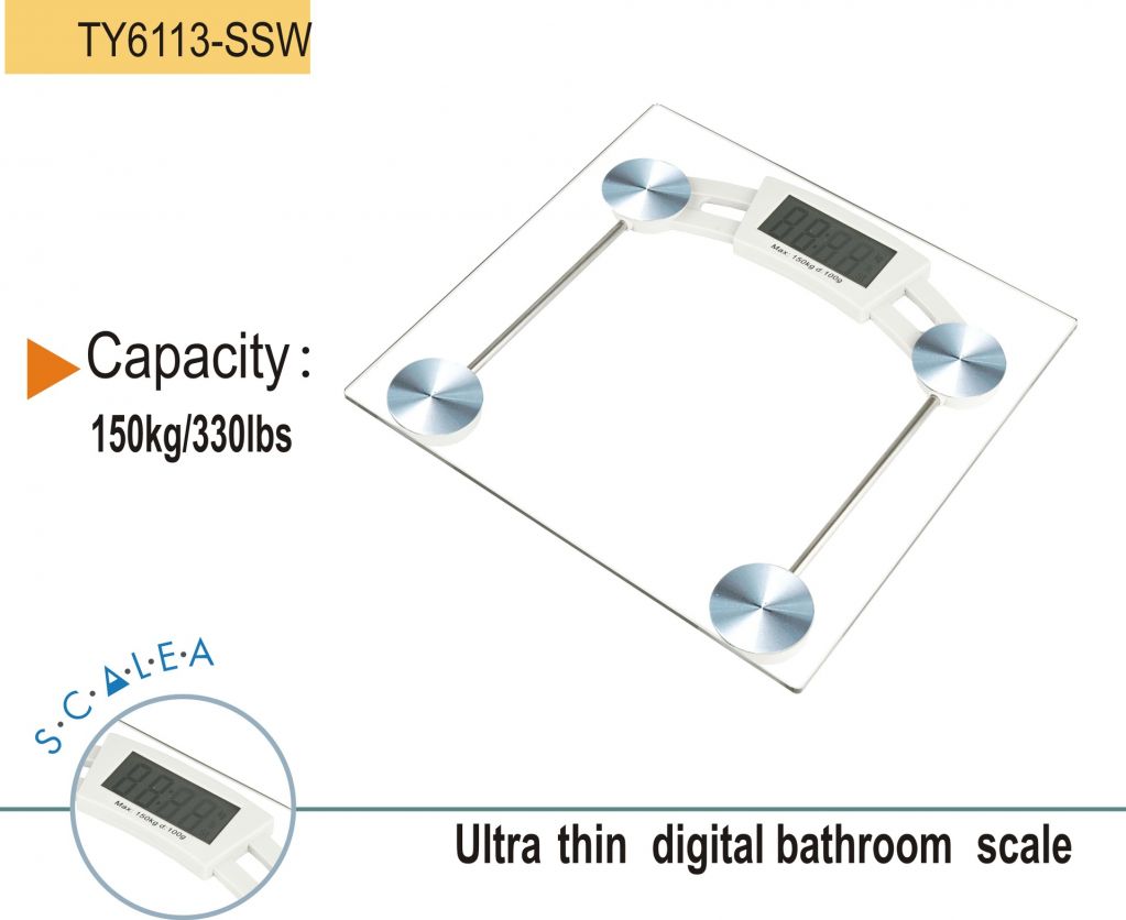 New 330lb x 0.1lb Digital Glass Fitness Weight Bathroom Body Scale with LCD