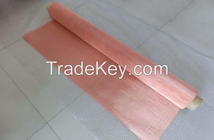 pure conductive copper mesh rf shielding material