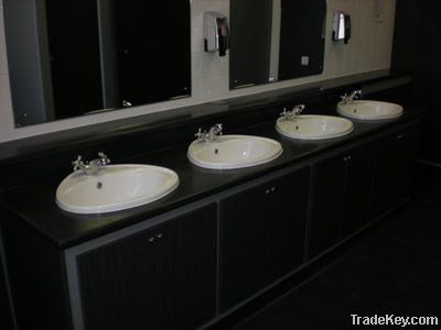 Pure Black Quartz Vanity Countertop