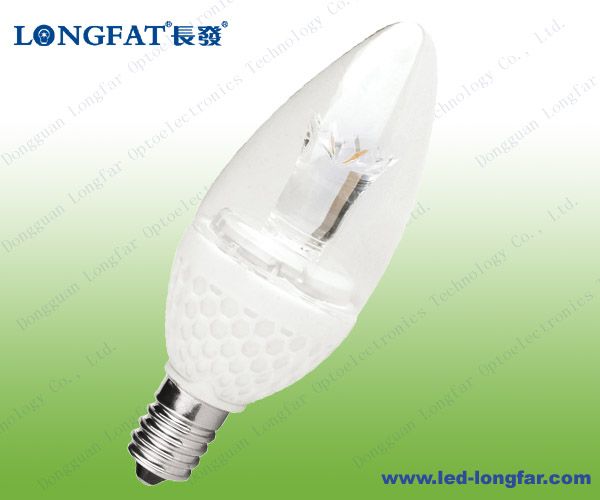 Ivory/Globe LED Candle Lamp E27 P35 4W Transparent (Ceramic)