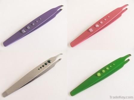 Eyebrow tweezers with crystals