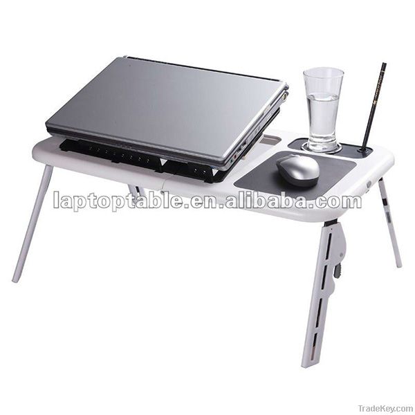 plastic laptop table with two usb fans