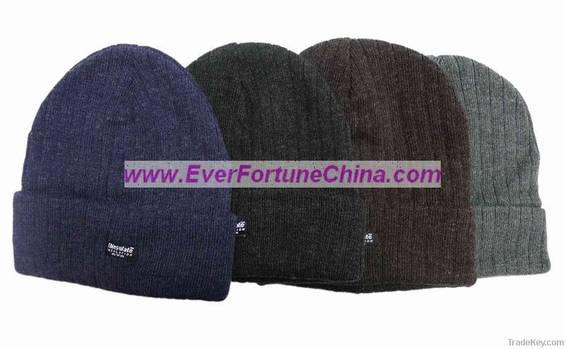 100% Acrylic Knitted Beanie Hat for Man