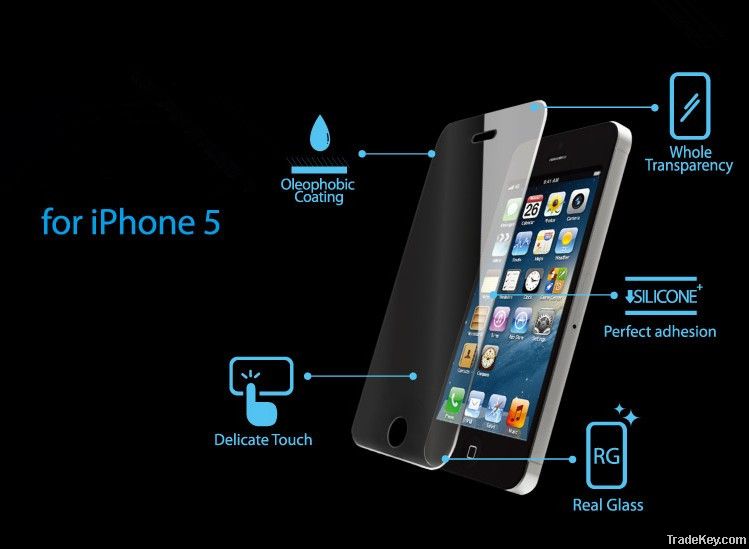 premium tempered glass screen protector for iphone 4/4S/5, samsung