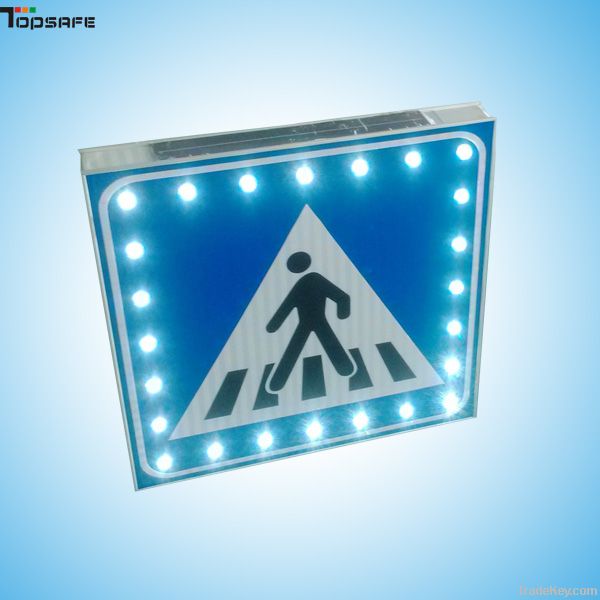 Aluminum LED solar pedestrian sign