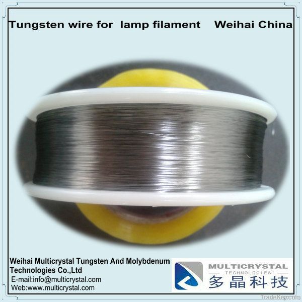 Tungsten wire for lamp filament