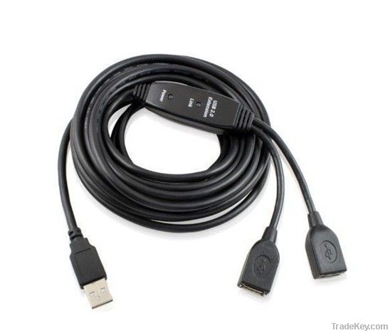 2 ports USB2.0 Active Extension Cable