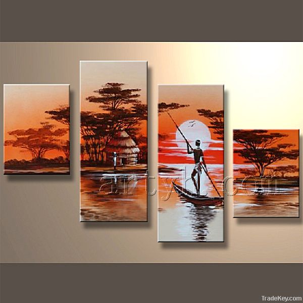 100% handmade group tree landscape oil painting