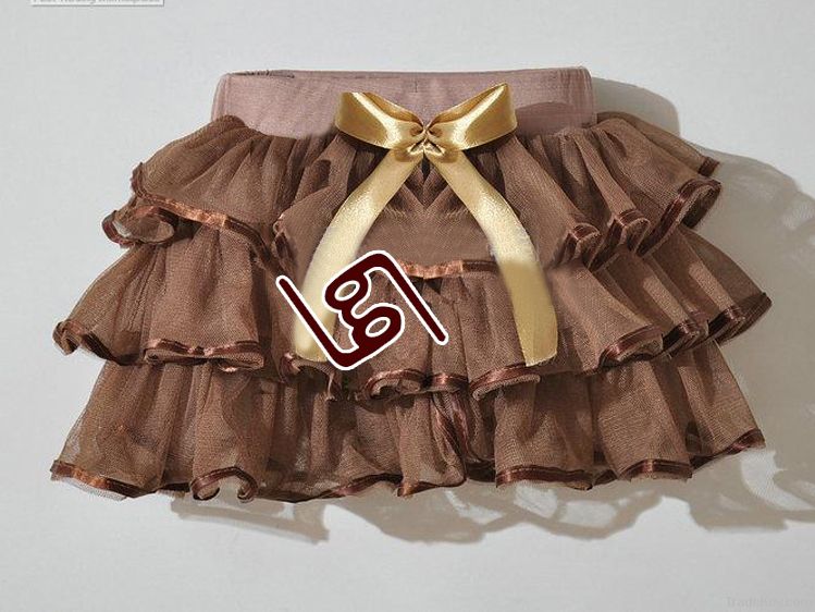 Children skirts Girls solid color cake skirt