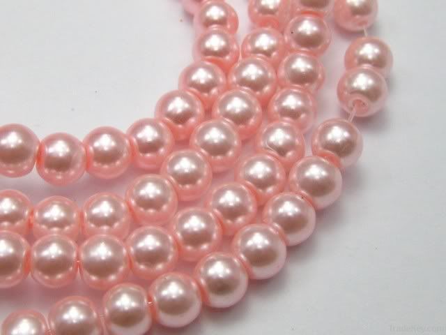 Jewelry accessories, DIY Beaded, glass imitation pearls( tender pink)