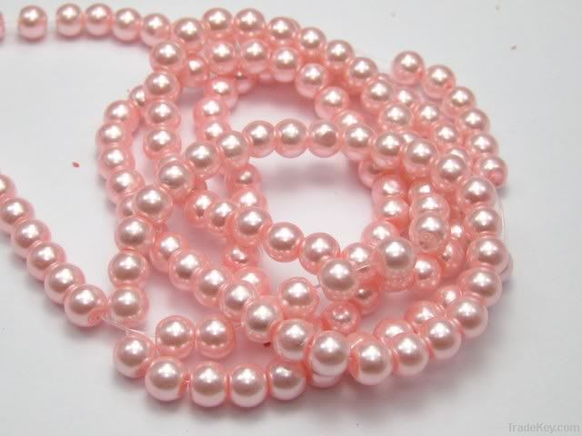 Jewelry accessories, DIY Beaded, glass imitation pearls( tender pink)