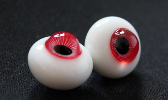 Red ABJD SD Doll Glass Eyes, Ball Jointed Dolls Accessories