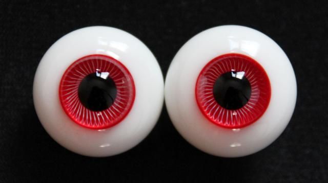 Red ABJD SD Doll Glass Eyes, Ball Jointed Dolls Accessories