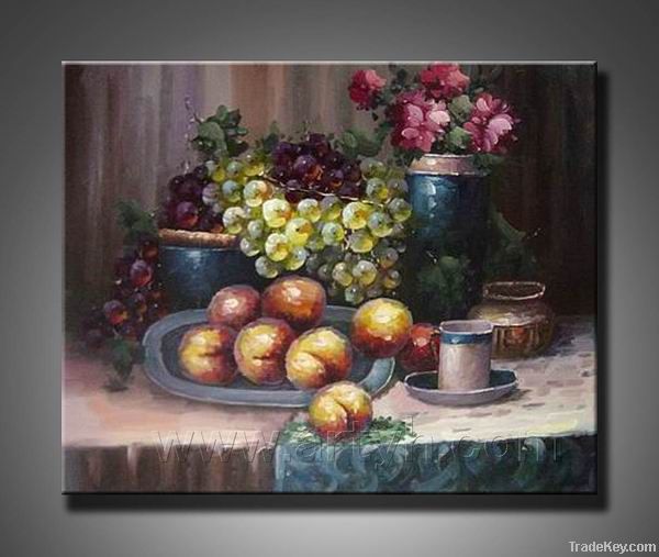 100%handmade flowers and fruit oil painting