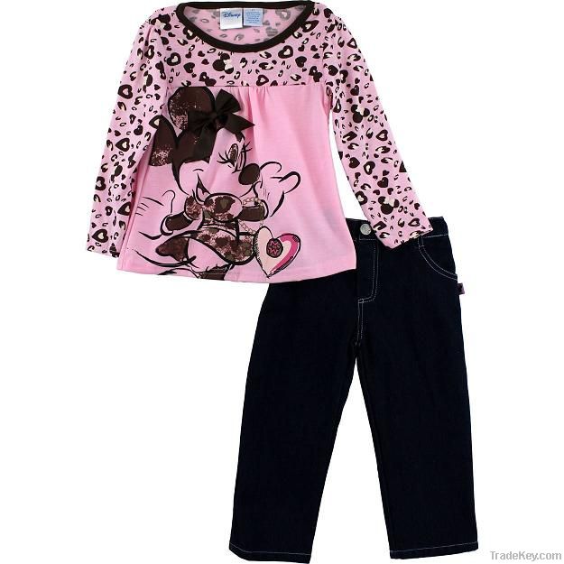 Cute Minnie clothes striped suit children clothes