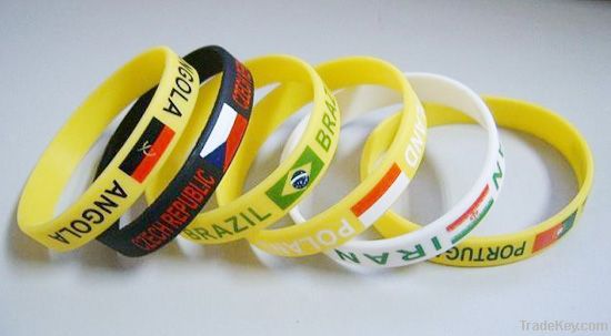 Silicone rubber band bracelet for promotion