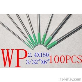100 pcs WP 2.4X150mm Pure tungsten electrode for 200-300A TIG Weder