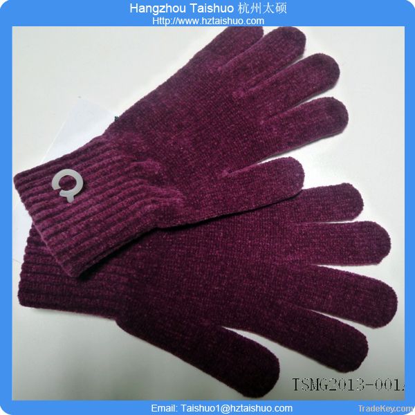 Men's fashion chenille glove knit glove