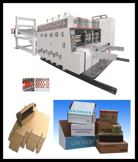 High speed corrugated box forming machine with four color printer