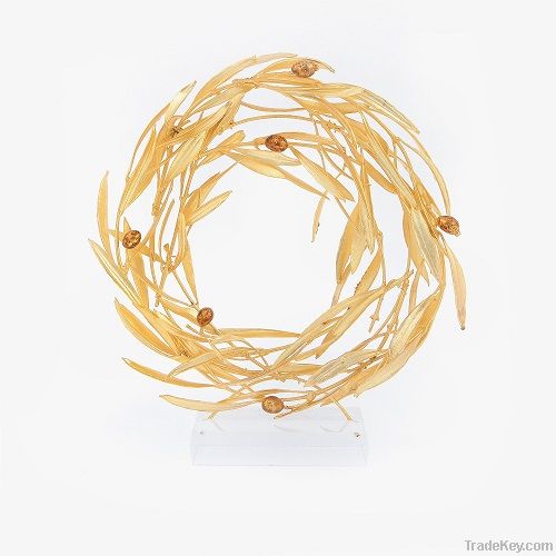 Gold Olive Wreath with Olives Ornament