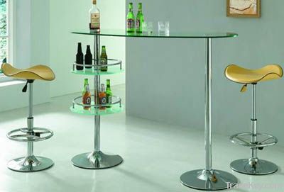 Glass bar table, bar stool, bar sets